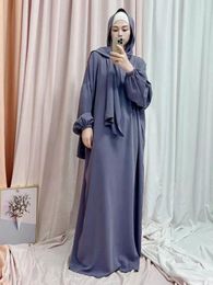 Ethnic Clothing Ramadan Hoody Abaya For Women Islamic Prayer Long Dress Sewn Scarf Jilbab Muslim Hijab Abayas Dubai Kaftan Robe Outfit