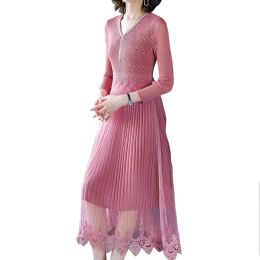 Dresses Summer Pink Women Bodycon Lace Maxi Dress Elegant 2019 New Ing Vintage Long Ladies Dresses Plus Size Vestido Female Hj275