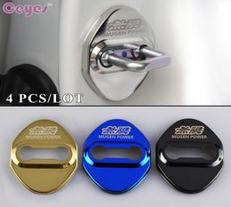 Auto Accessories Car Door Lock Cover for Mugen Power Badges Door Lock Protective Cover Car Stickers Styling 4pcslot3838903