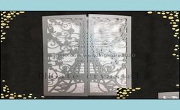 Eiffel Tower Paris Laser Cut Wedding Invitations Quinceanera Sweet 15 French Theme Drop Delivery 2021 Party Supplies Events Vn38E2380556