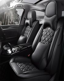 6D Surround Breathable Car Seat Cover Black PU Leather For Interior Accessories1238420