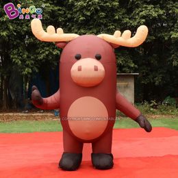 wholesale 6mH (20ft) Outdoor Giant Inflatable Animal Moose Cartoon Model With Air Blower For Event Advertising Party Decoration Toys