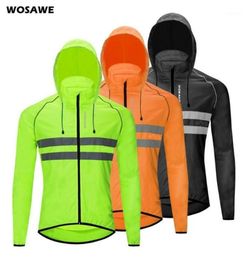 Running Jackets WOSAWE Thin Hooded Caps Reflective Windproof Water Rain Repellent Cycling Windbreaker Coat Bike Sports Jackets12059512174