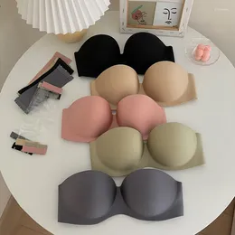 Bras Invisible Strapless Bra Sexy Women's Tube Top Female Cropped Seamless Crop Summer Underwear Intimates