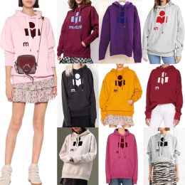 Designer Hoodies Isabel Marants Women New IM Fashion Sweatshirt Flocking Letter Pullover Hooded Sportshirt Women Loose Long Sleeve Terry Sweater