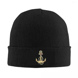 Berets Nautical Anchor Beanie Cap Unisex Winter Warm Bonnet Femme Knit Hats Ski Sailor Adventure Skullies Beanies For Men Women