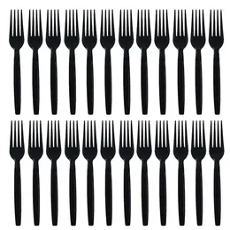 Dinnerware Sets Camping Cutlery Set Travel Portable Black Fork Kit 100pcs Kitchen Flatware For Picnic Working Place And Dining Room