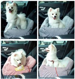 Dog Car Seat Puppy Booster Seat Pet Travel Car Carrier Bed with Storage Pocket Clipon Safety Leash NonSlip Base for Small to Med4954349