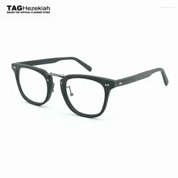 Sunglasses Frames Glasses Frame TAG Hezekiah Brand 2024 Fashion Retro Imitation Wood Eyeglasses Myopia Computer Optical Prescription