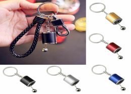 Car Key Box Keychain For Men Women Imitation 6 Speed Manual Car Gear Styling Keyring Knob Shift Gearbox Stick Gift Interior5621687