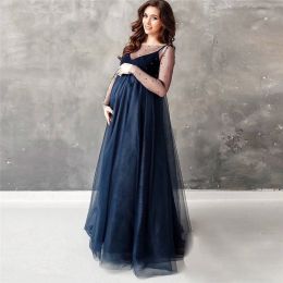 Pillows New Tulle Cute Maternity Dresses For Baby Showers Party Long Pregnancy Photoshoot Prop Mesh Pregnant Women Photography Maxi Gown