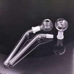 6.5inch Curved Glass Oil Burners Pipe Newest Design Detachable 10mm Female Dome Oil Nail with Glass Oil Tube Pipe Handheld Smoking Water Pipes