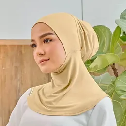 Ethnic Clothing 2024 Muslim Hijab Turban Women Underscarf Cotton Headscarf Full Cover One Piece Amira Pull On Ready Made Wrap Bonnet Cap Hat