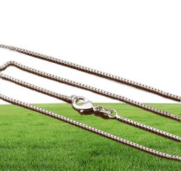 Bulk 1MM 925 sterling Silver Box chains Choker necklaces For women Men Jewellery Pendant Making 16 18 20 22 24 inches8614606