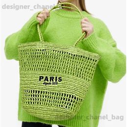 Totes Casual Hollow Str Shoulder Bag Letters Papaer Woven Handmade Beach Handbags Large Capacity 2024 Summer Bali T240220