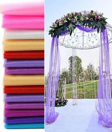 5 Meters Long Wedding Backdrop Swag Party Curtain Celebration Stage Performance Background Drape Chiffon Colorful Organza Wedding 8937888