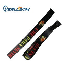 Bracelets YERLLSOM 1000PCS/Lot High Quality Customised 15mm Wide Cloth Wristbands With print logo for events YS21080101