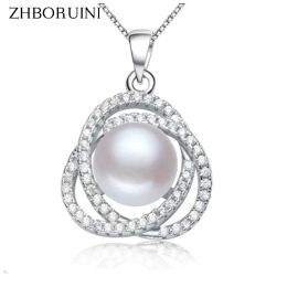 Pendants ZHBORUINI Fashion Pearl Necklace 3 Colours High Quality Natural Pearl Pendant 925 Sterling Silver Pearl Jewellery For Women Gift