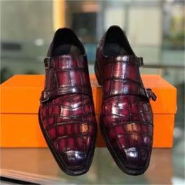 Dasress Shoes Chue Male Laseisure asBusiness Broguqwease Carving Gsaenuine Crocodilefcq Leather Endcq Of Brush Colour Men Fqasormal