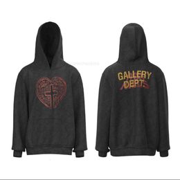 Mens Sweaters Designer Gallerry Streetwear Dept Fashion Hoodie Men High edition trendy brand American style wash water love vintage mens and womens hoodie letter RS