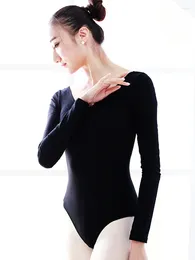 Stage Wear Ballet Leotard For Woman Swimming Suit Stand Collar Long Sleeve Gymnastics Ballerina Dancewearing Dance Clothes Wholesal