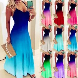 Dresses Women Casual Loose Strap Dress Beach Summer Sexy Boho Bow Camis Befree Maxi Dress Plus Sizes Big Large Dresses Robe Femme