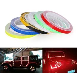 1PC 6 Colours Motorcycle Rim Tape Reflective Wheel Stickers Decals Vinyl Decals Stickers Motorcycle Accessories Parts1808796