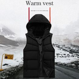 Men's Vests Winter Hooded Male Warm Coldproof Homme Fashion Casual Waistcoat Sleeveless Jackets Man Thicken Parkas Top Outerwear