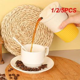 Water Bottles 1/2/5PCS Coffee Cup 380ml With Lid Modern Minimalist Portable High-value Drinkware Ins Accompanting Wheat Straw