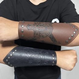 Knee Pads Punk Mediaeval Men Cosplay Costume Accessories Bracer Knight Arm Wristband Drop