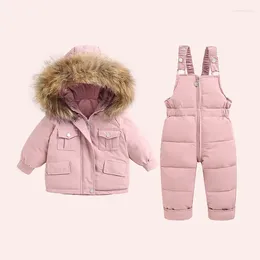 Down Coat Kids Clothing 2pcs Sets Baby Winter Warm Jackets Boys Thicken Jumpsuit Infant Overalls Girl Clothes Children Snowsuit