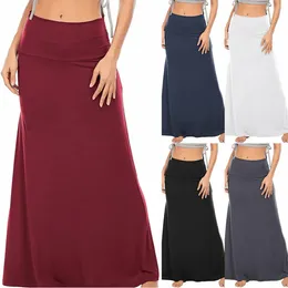 Skirts Women's Simple Fashion High Waist Skinny Hip Dress Casual Solid Color Draped Long Loose Versatile Stretch Half Dresses