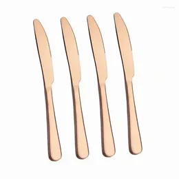 Knives Steel Cutlery Set Stainless Korean 4pcs Knife Thickened Golden Western Steak Household Tableware