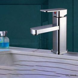 Bathroom Sink Faucets Square Basin Faucets Bathroom Faucets for Sink Square Hot and Cold Basin Faucet Sink Mixer Tap Single Hole Tapware Deck-mounted