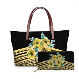 Shopping Bags Cumagical Casual Travel Set Polynesian Tribal Hawaii Flower Print Custom Brand Large Big Women's