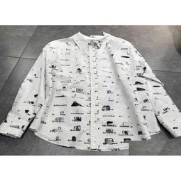 Men'S Casual Shirts Men039S Plus Size Plaid Designer Shirt Black White Lapel Button Cardigan Fashion Angel Letter Hiphop Longsleeved Dhocn