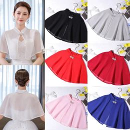 Scarves Women Bridal Wrap Wedding Accessories Cloak Evening Prom Cape Shawl Bride Chiffon