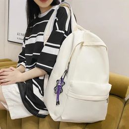 School Bags Solid Color Nylon Waterproof Women Backpack Female High Quality Portable Travel Bag Kawaii Student Bookbag Girl Schoolbag