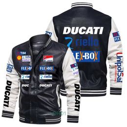 Men's T-Shirts F1 racing suit leather jacket cycling suit mens motorcycle jacket applicable to Ducati team 7O4J