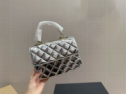 Trendy Fashion Women Shoulder Bag with Genuine Leather Diamond Pattern Handle Luxury Designer Bag