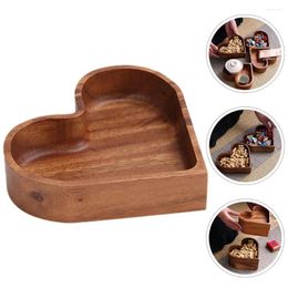Dinnerware Sets Utility Tray Wooden Heart Shaped Dried Fruits Light Luxury Decor For Living Room Trinket Dish Snack Serving