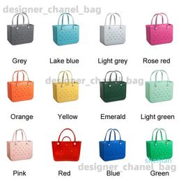 Beach Bags Waterproof Woman Eva Tote Large Shopping Basket Bags Washable Beach Silicone Bogg Bag Purse Eco Jelly Candy Lady Handbags 563263 T240220