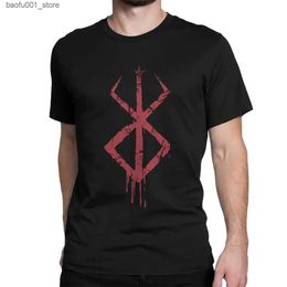 Men's T-Shirts Hot Sale Berserk Brand of Sacrifice Symbol T Shirts Men Fun T-Shirts Round Collar Street Fashion Blouse Printed T-shirt Top Q240220