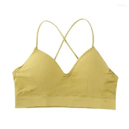 Yoga Outfit Women Top Cross Strap Sports Bra Thin Push Up Sport Gym Crop Brassiere Fitness V-neck Breathable Beauty Back Bras