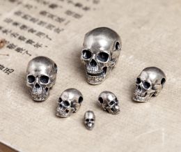Pendants 925 Sterling Silver Thai Men's SKull Oxidised charm pendant DIY accessory (Without chain) A3394