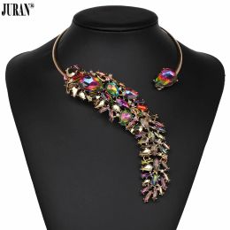 Torques 5 Colours Elegant Crystal bijoux Choker Necklace Torques for women Party Evening Luxury JURAN Fashion Jewellery Accessories