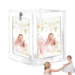 Party Supplies Acrylic Wedding Card Box Rotatable Clear Envelope Letter Holder Wishing Well Money For Bridal Shower Graduation
