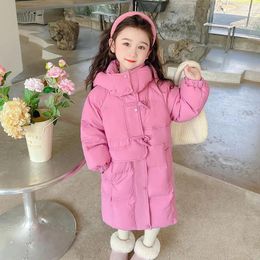 Down Coat Keep Warm Winter Children's Wear Thicken Long Padding Medium Length Parkas White Duck Girls' Clothes Childhood