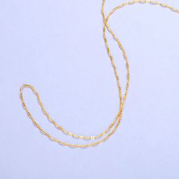 Necklaces 24k Gold Filled Necklace for Women Simple Single Chain Elegant Charm Wedding Fine Jewelry Gift Gold Color Necklace Gold Collares