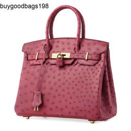 Designer Bag Bk Ostrich Handbags Designer Handbags Ostrich Leather Bag Womens New 2024 Fashion Large Capacity Handbag 30